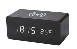 Factory Wholesale Smart Wireless Charging Sound Control Environmentally Friendly Mute Led Wooden Clock Wooden Home Electronic Alarm Clock