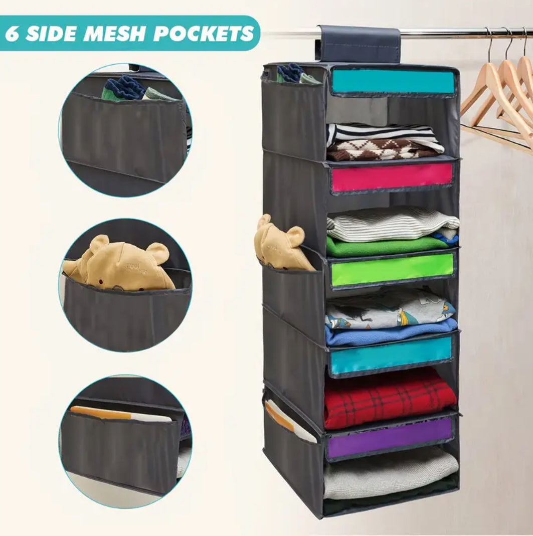 5-Tier (black) Hanging Closet Organizer – Simplify Your Weekday Mornings