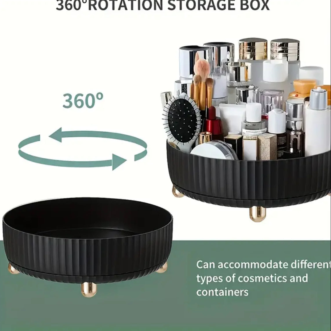 rotating vanity tray for perfume and cosmetics