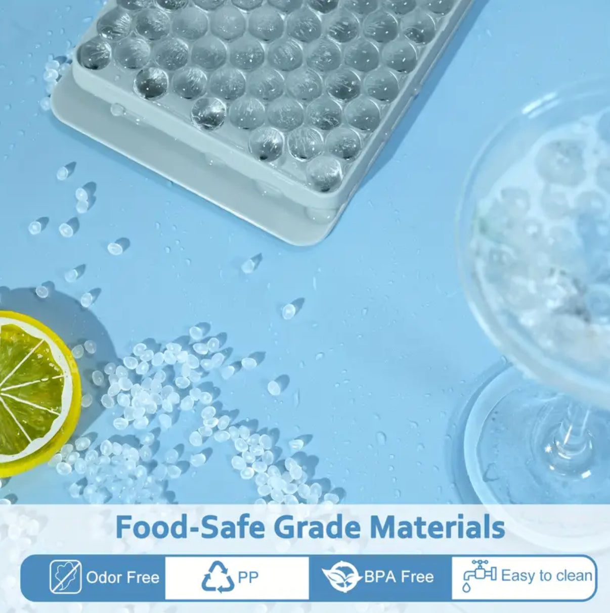 Mini Ice Cube Tray with Lid – Easy-Release Silicone Ice Mold for Drinks & Baby Food
