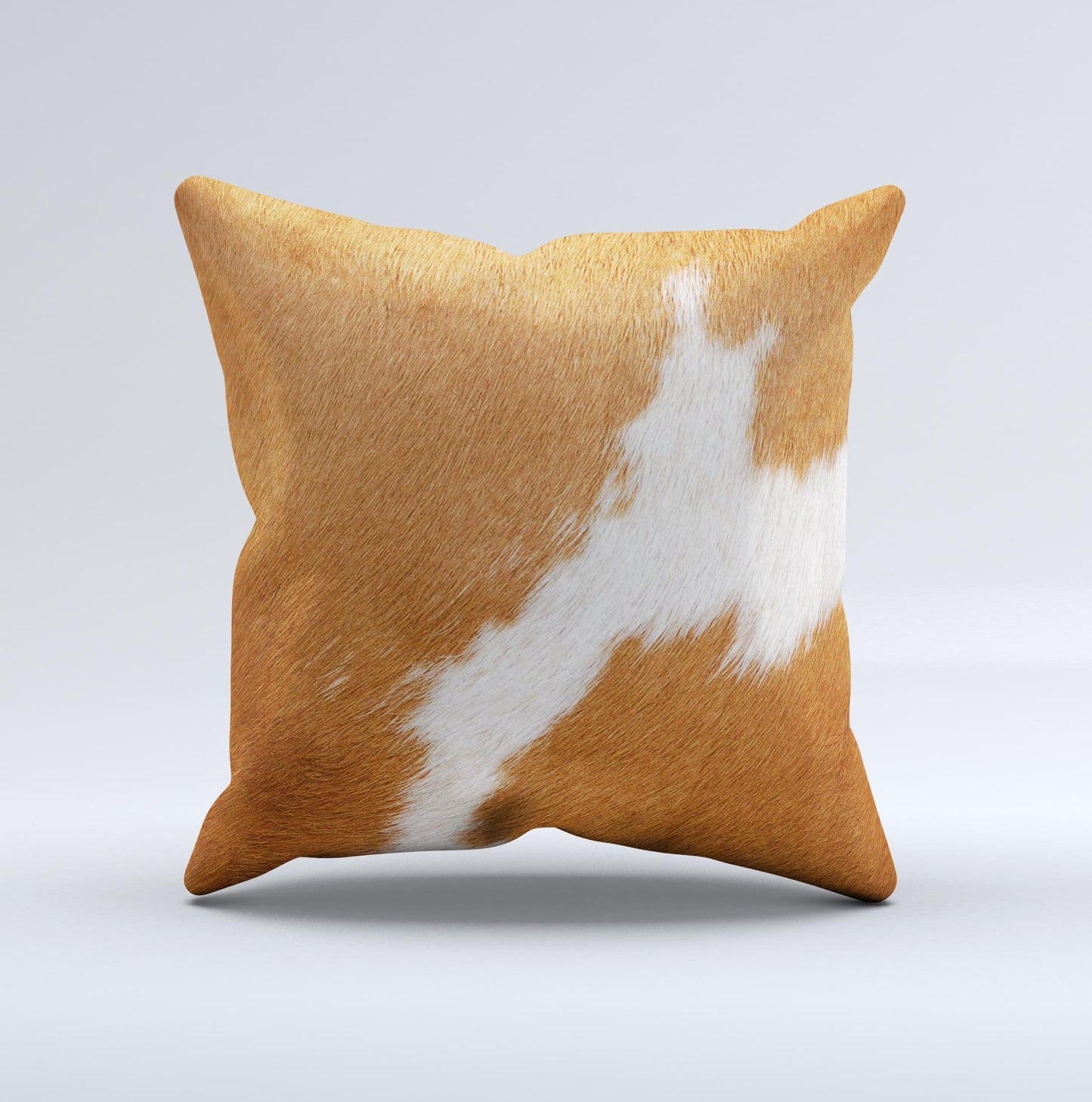 Real Brown Cow Coat Texture Ink-Fuzed Decorative Throw Pillow