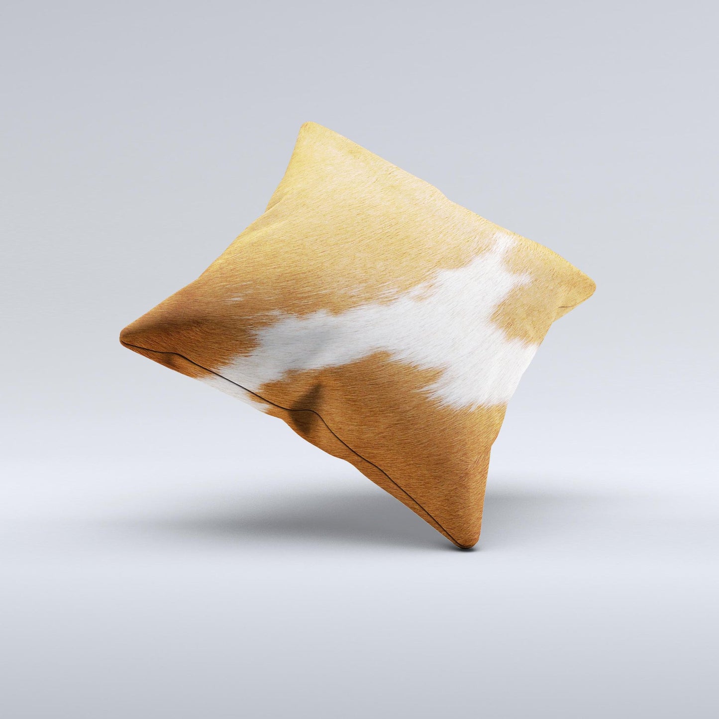 Real Brown Cow Coat Texture Ink-Fuzed Decorative Throw Pillow