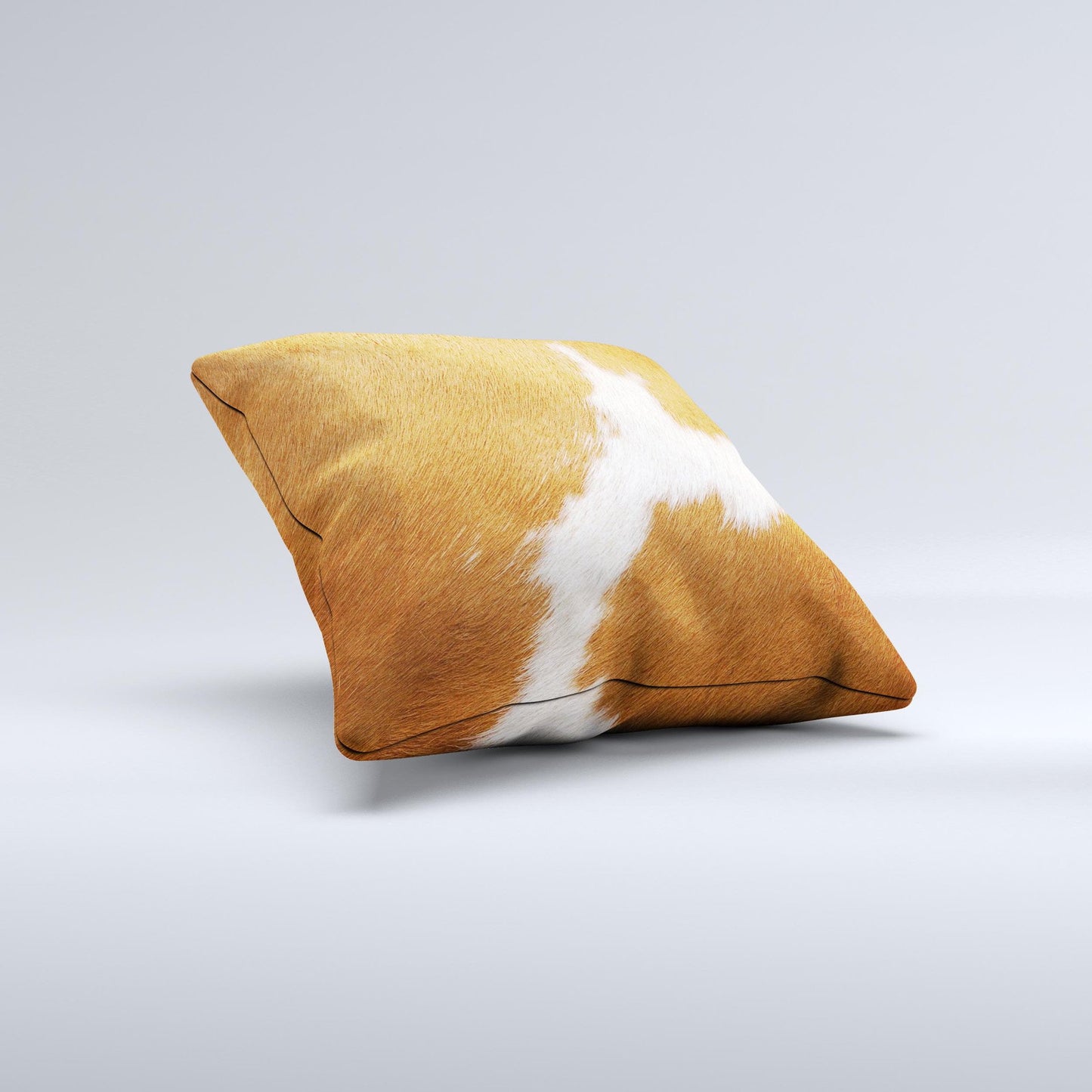 Real Brown Cow Coat Texture Ink-Fuzed Decorative Throw Pillow