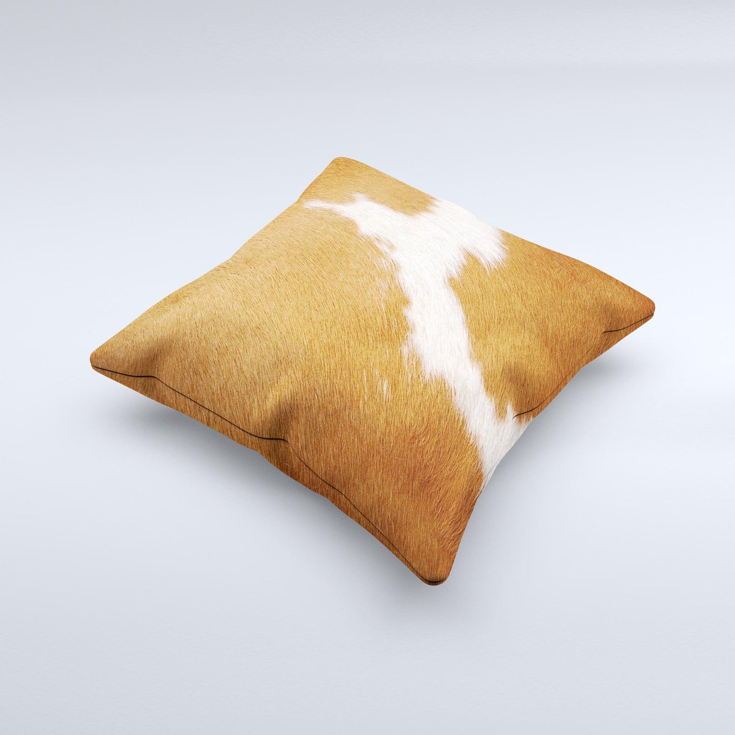 Real Brown Cow Coat Texture Ink-Fuzed Decorative Throw Pillow