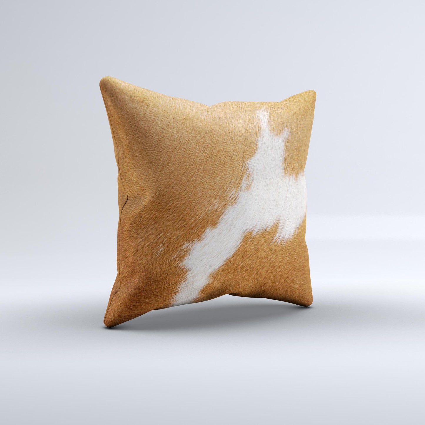 Real Brown Cow Coat Texture Ink-Fuzed Decorative Throw Pillow