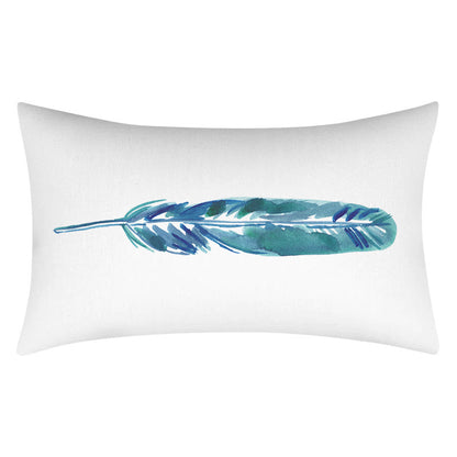 Teal Home Decor Cushion Lumbar Pillowcase