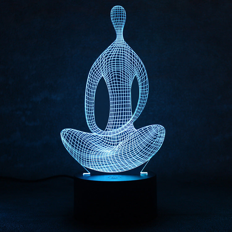 Meditation Illusion 3D 7 Color Changing Yoga LED Light