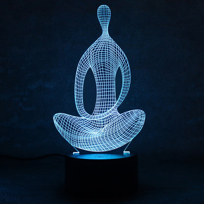 Meditation Illusion 3D 7 Color Changing Yoga LED Light