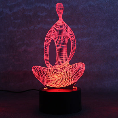 Meditation Illusion 3D 7 Color Changing Yoga LED Light