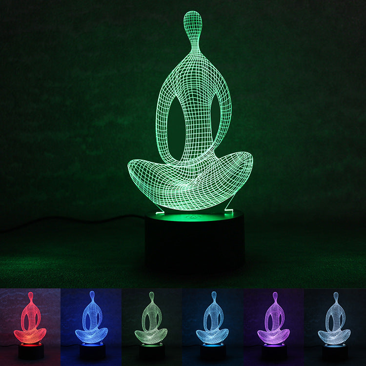 Meditation Illusion 3D 7 Color Changing Yoga LED Light