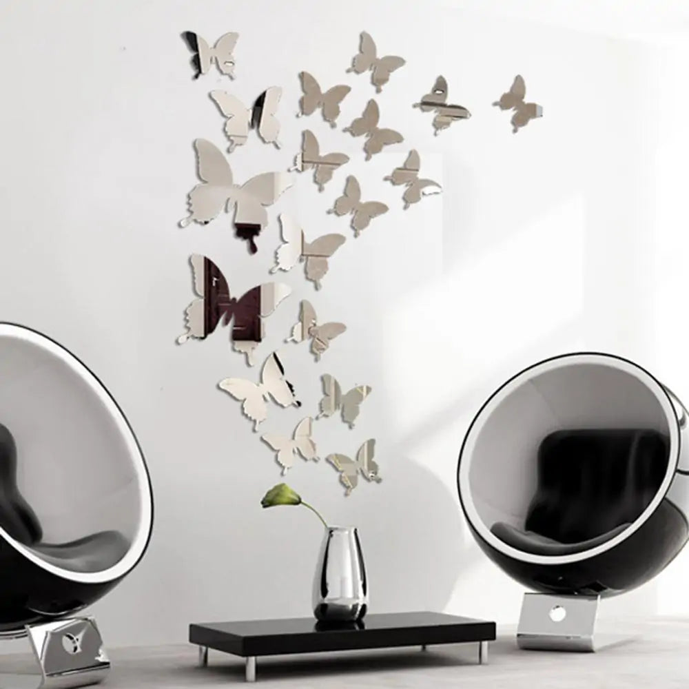 Mirror Wall 3D Butterflies Mirror  Sticker