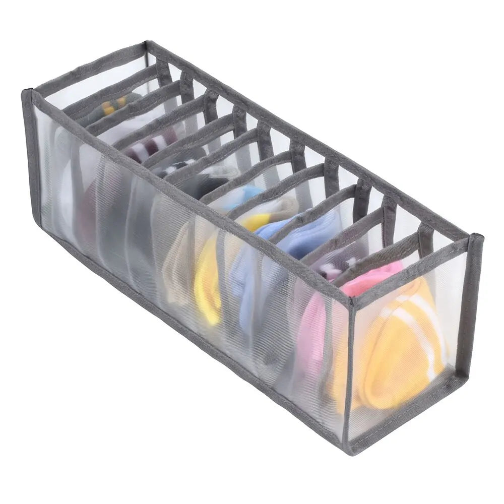 7-Grid Foldable Drawer Organizer for Dorm Closet