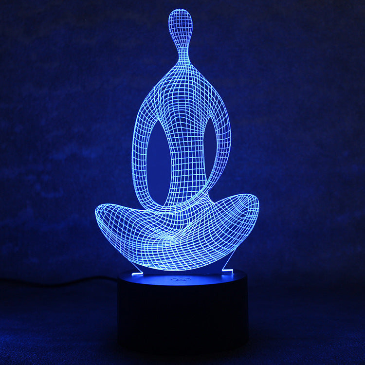 Meditation Illusion 3D 7 Color Changing Yoga LED Light