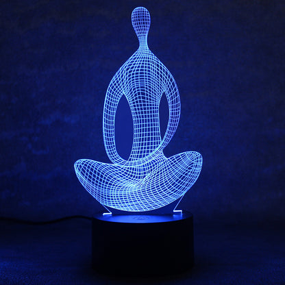 Meditation Illusion 3D 7 Color Changing Yoga LED Light