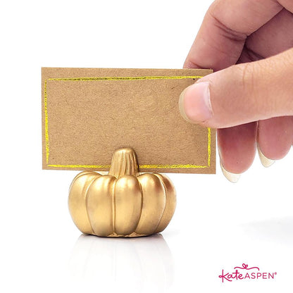 Gold Pumpkin Place Card Holder (Set of 6)