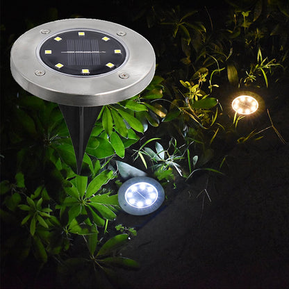 4/8 LEDs Solar Powered Buried Light Outdoor Pathway Garden Decking Lam