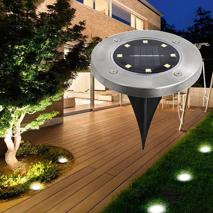 4/8 LEDs Solar Powered Buried Light Outdoor Pathway Garden Decking Lam