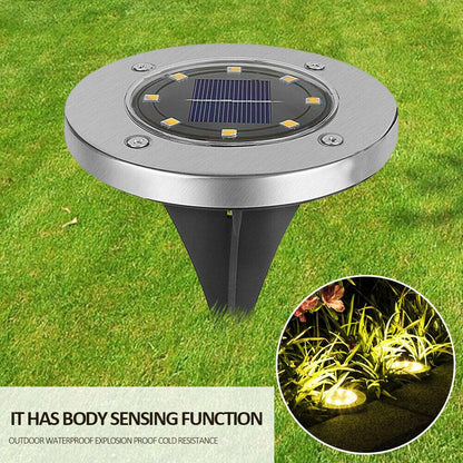 4/8 LEDs Solar Powered Buried Light Outdoor Pathway Garden Decking Lam