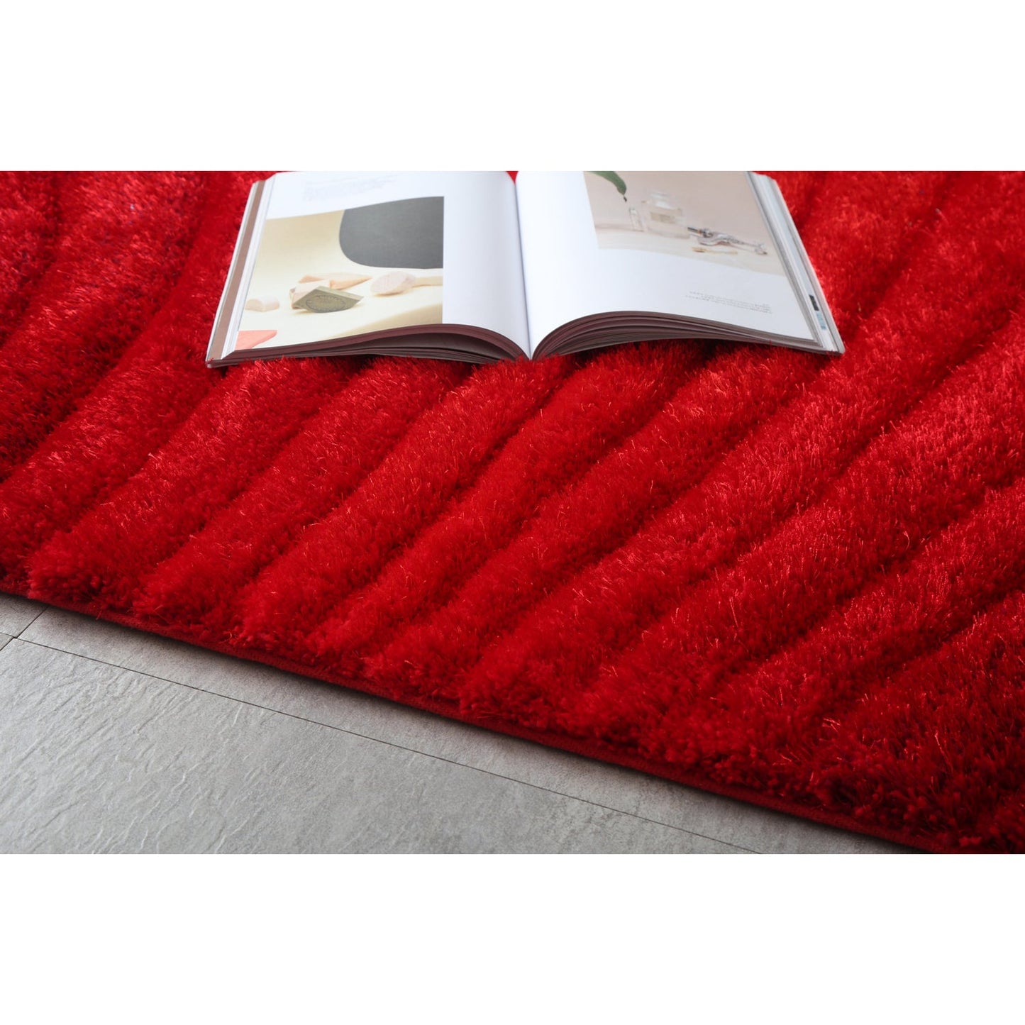 Ava 3D Red Shag Rug