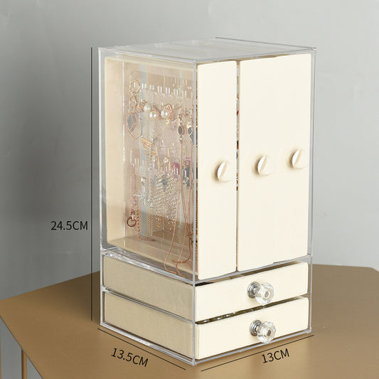 Transparent Jewelry Storage Box Jewelry Organizer Dustproof Jewelry Box Display