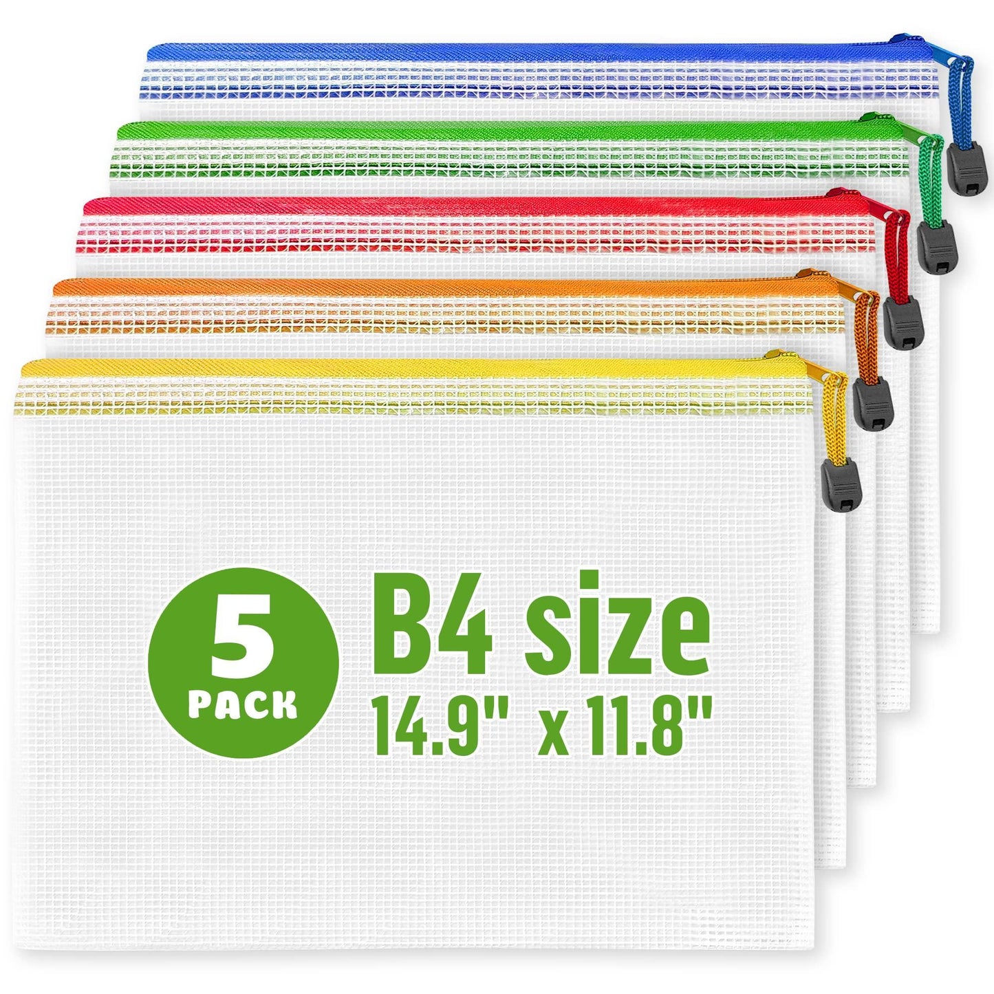 5 Pack Large Plastic Zipper Pouches B4 (12—Ö15in) for Puzzle & Board