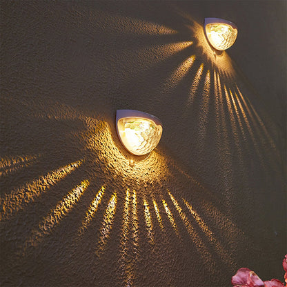 2 PCS Solar Semicircle Walls Light Outdoor Waterproof Sensor Wall Lamp