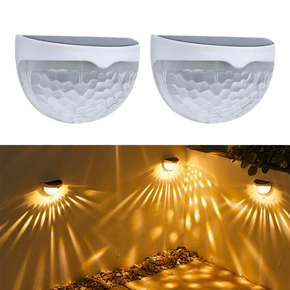 2 PCS Solar Semicircle Walls Light Outdoor Waterproof Sensor Wall Lamp