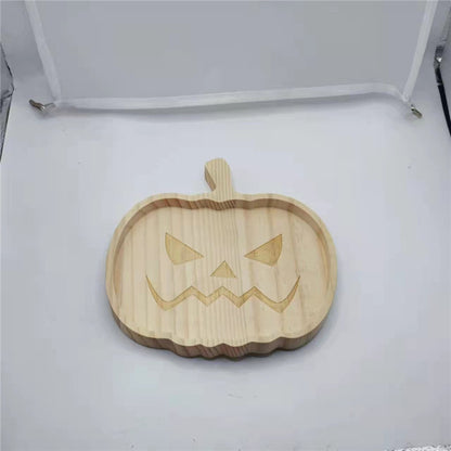 Halloween Wooden Pumpkin Tray Home Decor