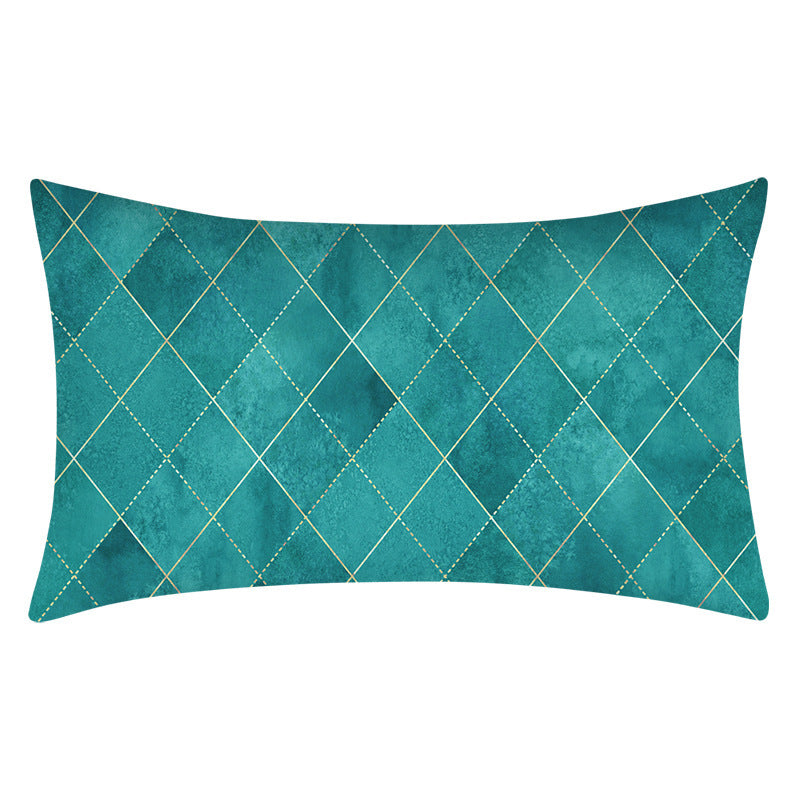 Teal Home Decor Cushion Lumbar Pillowcase