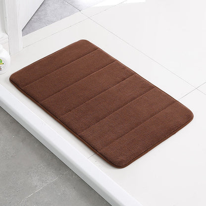 Home Bath Mat Coral Fleece Bathroom Carpet Water Absorption Non-slip Memory Foam Absorbent Washable Rug Toilet Floor Mat