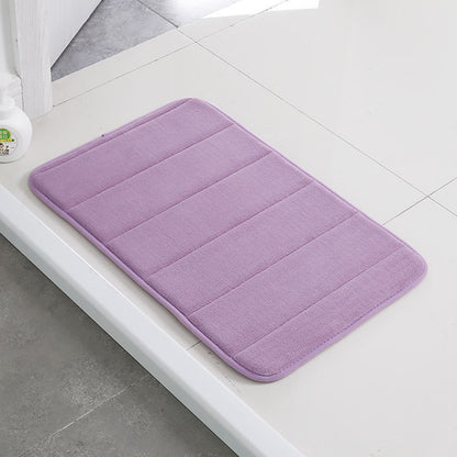 Home Bath Mat Coral Fleece Bathroom Carpet Water Absorption Non-slip Memory Foam Absorbent Washable Rug Toilet Floor Mat