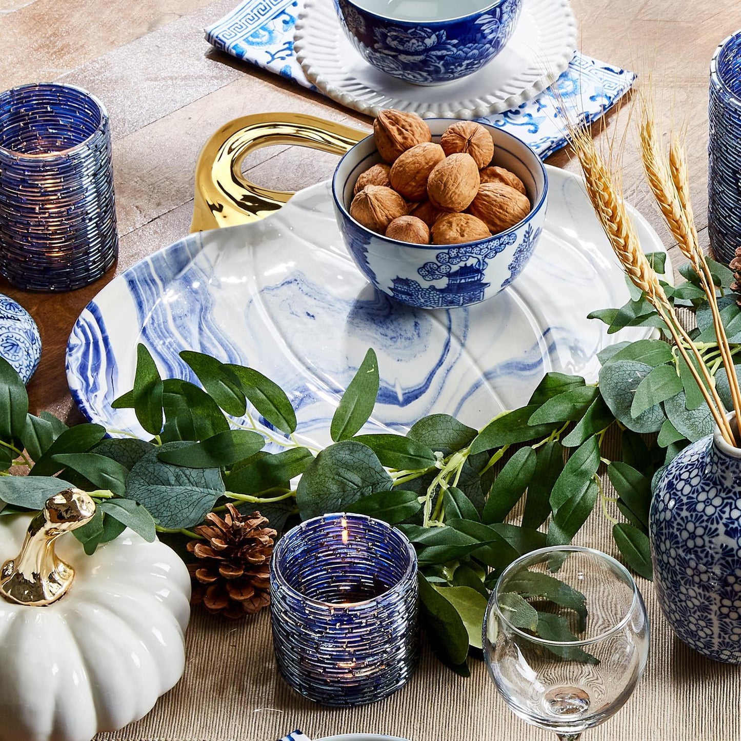 Martha Blue Pumpkin Plate