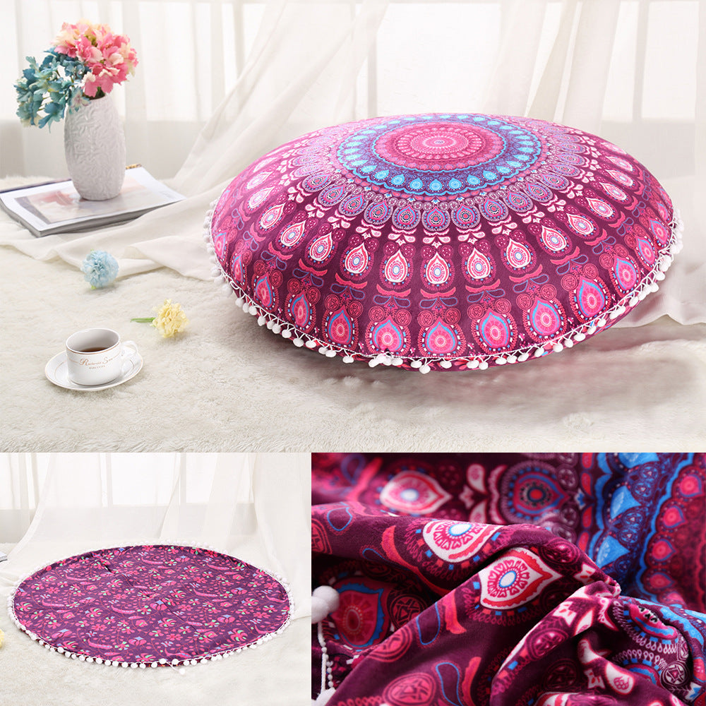 Colorful Mandala Floor Pillows Ottoman Round Bohemian Meditation Cushion Pillow Pouf