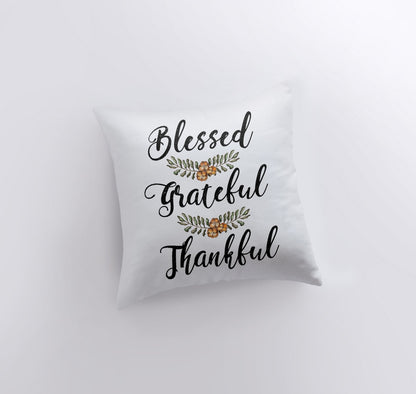 Blessed Grateful Thankful | Pillow Cover | Fall Decor | Cabin Decor