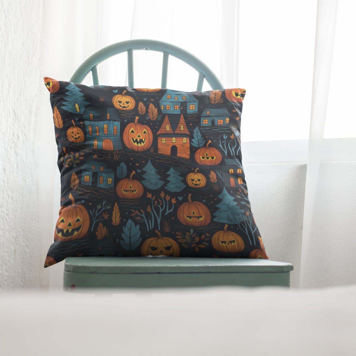 Halloween Throw Pillow, Fall Home Decor Decorative Cushion Cover by