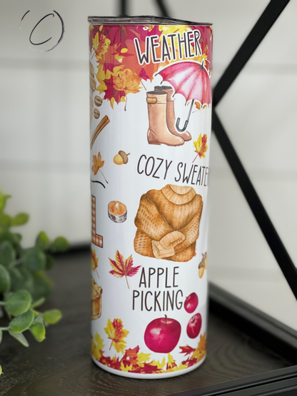 All Things Fall 20oz Skinny Tumbler