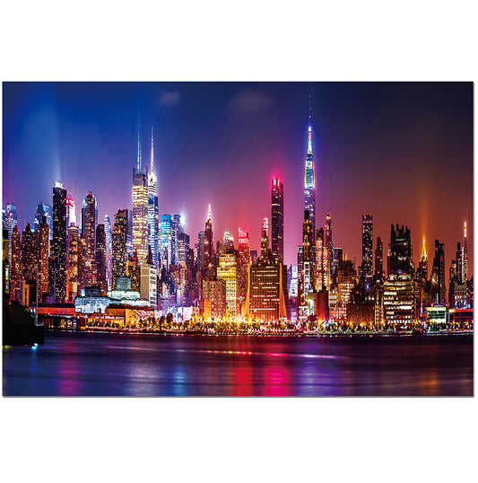 Big City Evening Skyline Acrylic Print Unframed Wall Art