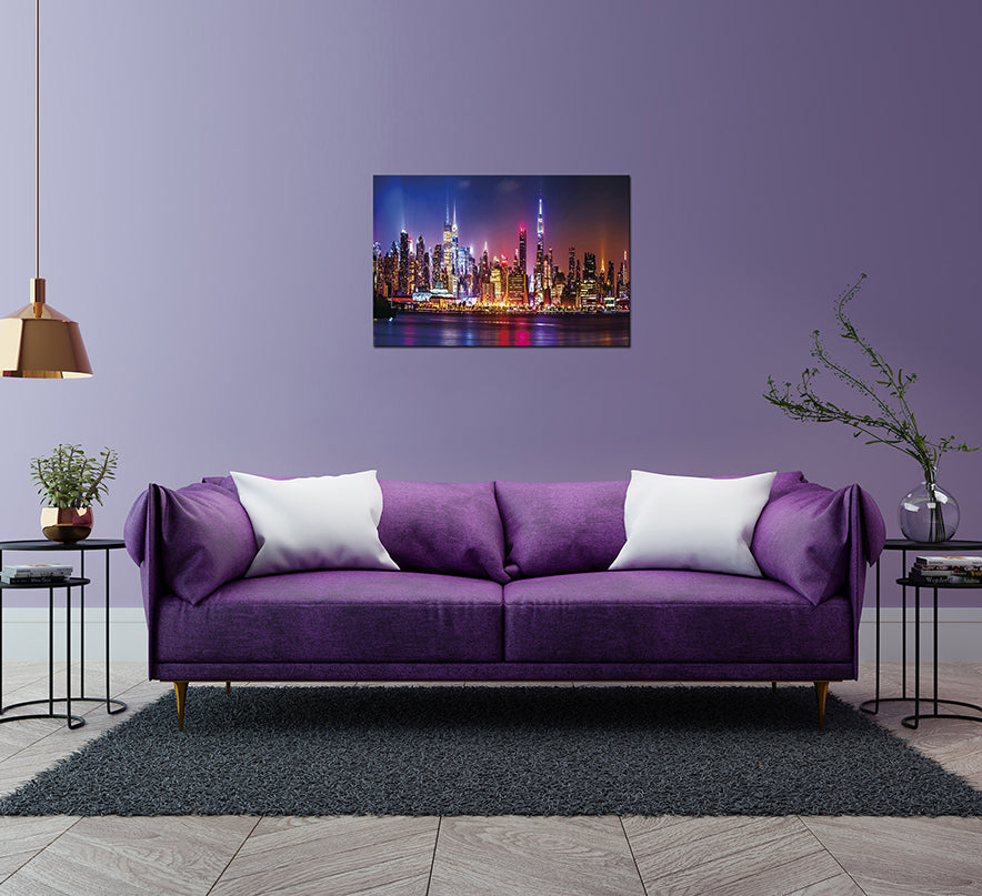 Big City Evening Skyline Acrylic Print Unframed Wall Art