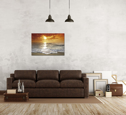 Coastal Sunset at the Beach Acrylic Print Framed Wall Art