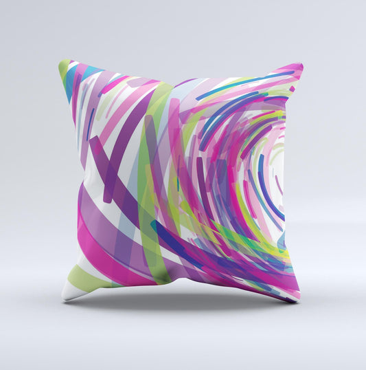 Color Strokes Ink-Fuzed Decorative Throw Pillow