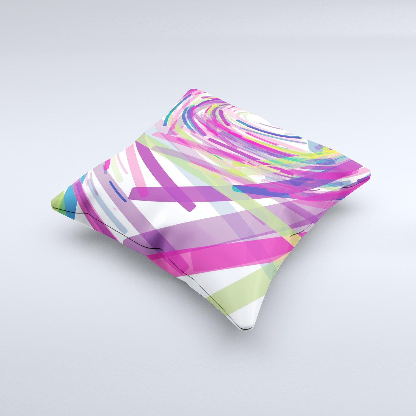 Color Strokes Ink-Fuzed Decorative Throw Pillow