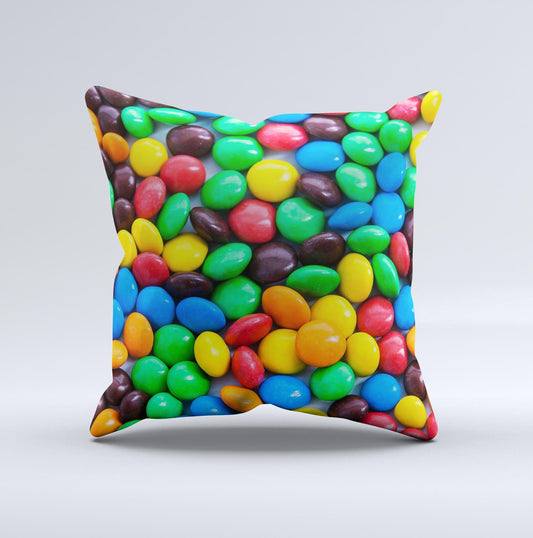 Colorful Candy ink-Fuzed Decorative Throw Pillow