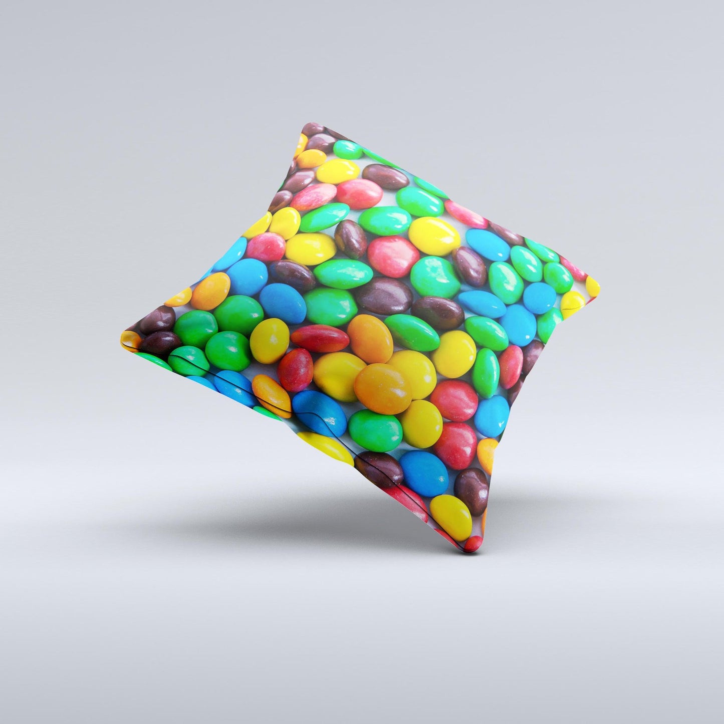 Colorful Candy ink-Fuzed Decorative Throw Pillow