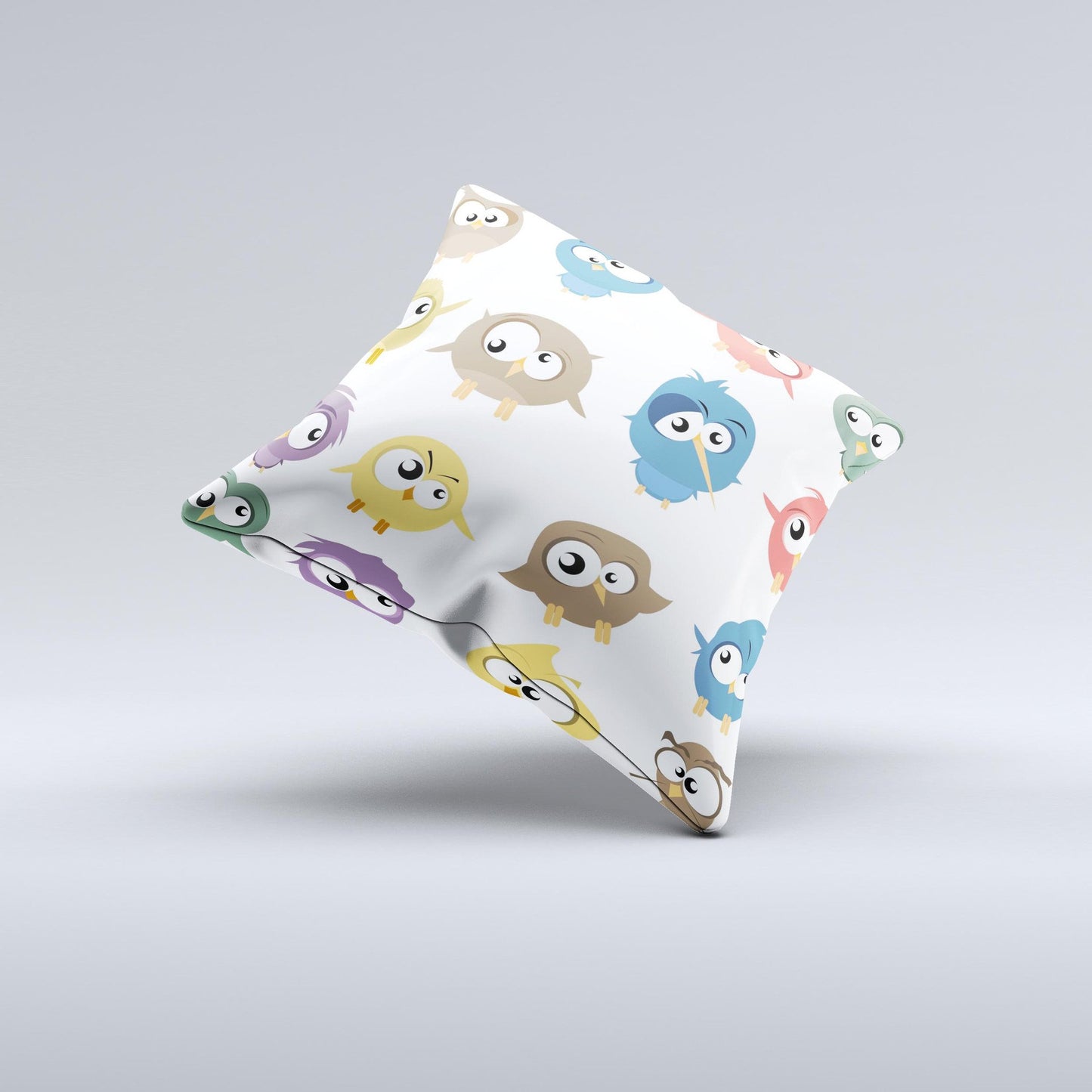 Crazy Birds Ink-Fuzed Decorative Throw Pillow