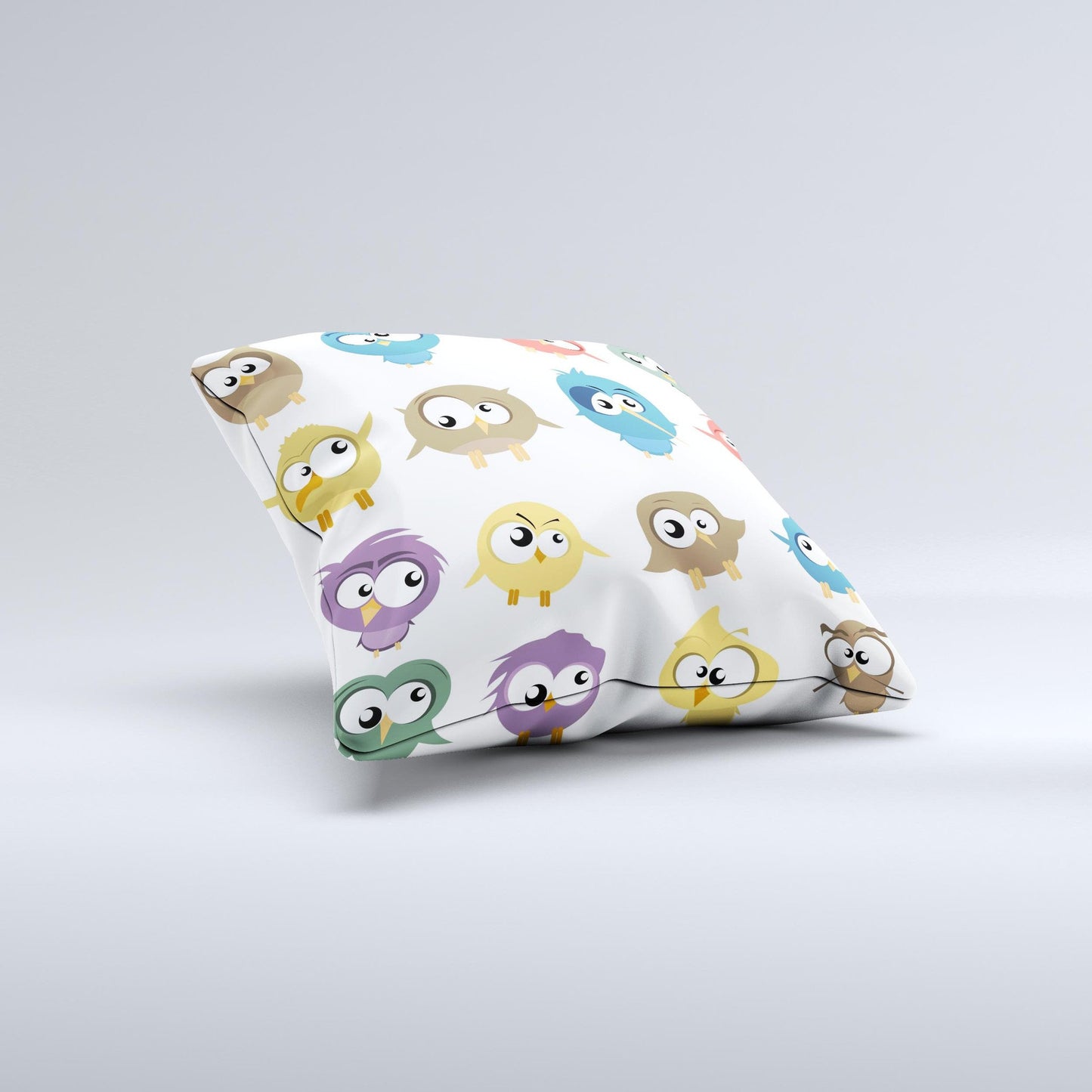 Crazy Birds Ink-Fuzed Decorative Throw Pillow