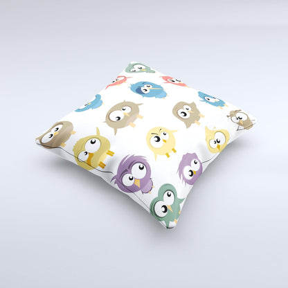 Crazy Birds Ink-Fuzed Decorative Throw Pillow