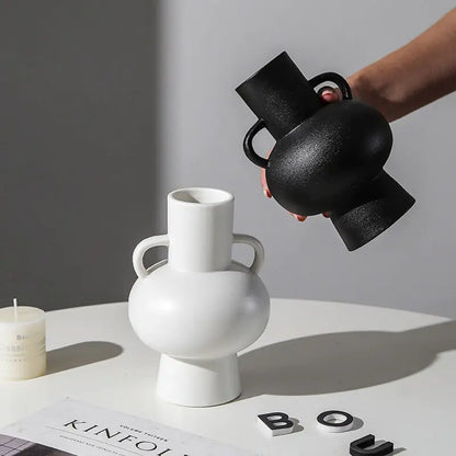 White Black Ceramic Vases