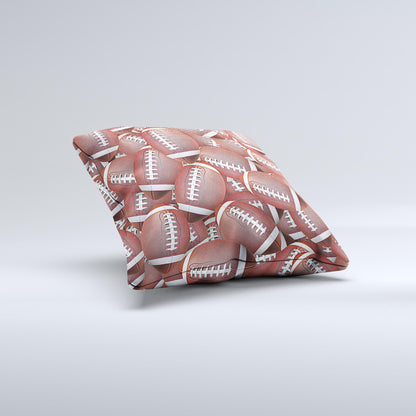 Football Overlay Ink-Fuzed Decorative Throw Pillow