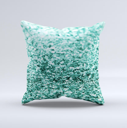 Glimmer Green Ink-Fuzed Decorative Throw Pillow