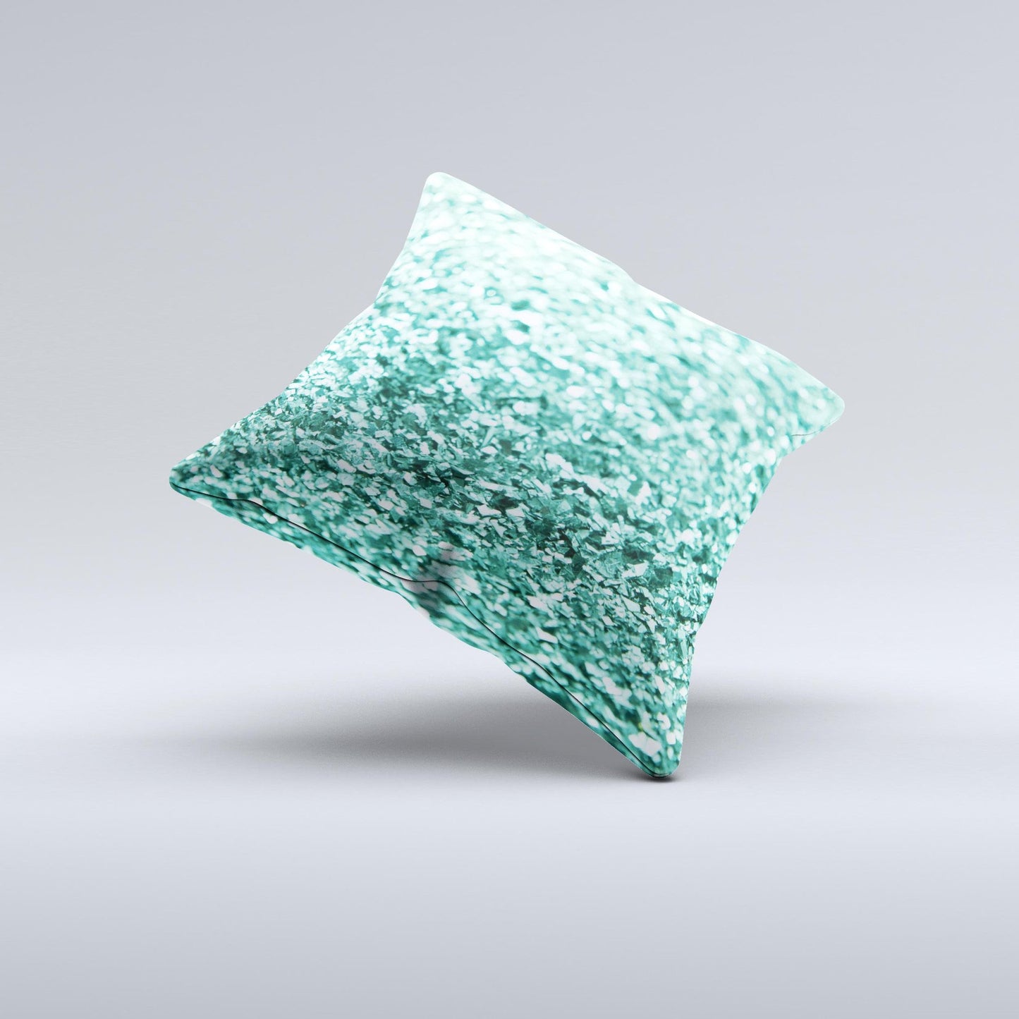 Glimmer Green Ink-Fuzed Decorative Throw Pillow